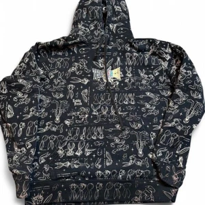 Teddy Fresh X LOONEY TUNES Black Multi Color Logo HOODIE Size medium - Picture 1 of 5
