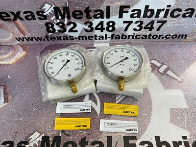 Ametek Pressure Gauge 0-100PSI Conn. 1/4” NPT LM Size 4.5” Qty 2 - Image 1 of 4