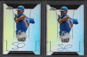 2018 Leaf Metal Draft SIMEON WOODS-RICHARDSON Silver Prismatic Auto RC Twins - Picture 1 of 1