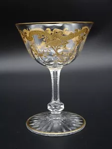 SAINT LOUIS - GOLD VERKRUSTETE ÄTZUNG/MASSENET ROHLING SCHNAPS COCKTAIL GLAS 1880-1935 - Bild 1 von 6