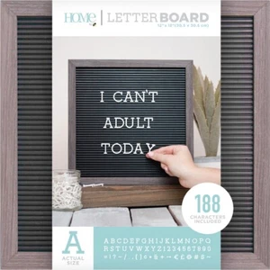 DCWV Framed Letterboard 12"X12"-Gray Stained W/Black Insert - Picture 1 of 1