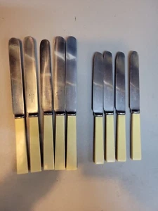 9 cuchillos antiguos con mango de baquelita Sheffield MALEHAM YEOMANS **Envío gratuito** - Imagen 1 de 5