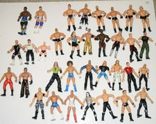 LOT of 34 WWE Mattel/Jakks 2003, 2005,1999, 2000, 2001 Titan Tron Action Figures