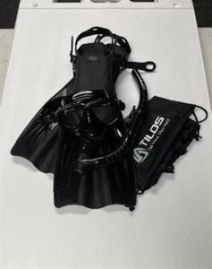 Snorkeling Set - Tilos U Pro II Snorkel Getaway Fins Size SMALL w/OctoBlue Mask - Picture 1 of 5
