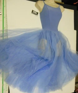 Ballet Dance attached Romantic Dress Tulle Skirt Periwinkle Blue Child Adult - Picture 1 of 7