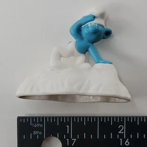 McDonalds Peyo Smurf Lost Village Plastic Figure Blue White Base Toy Cake Topper - Picture 1 of 10