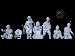 WW2 Red Army MMG Unit  X6 28mm 1/56 Scale Wargames & Collectors - Picture 1 of 4