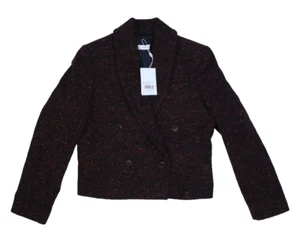 Anine Bing Mae Women Dark Rust Long Sleeve Double Breasted Button Front Blazer S - Picture 1 of 11