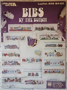 Vintage Leisure Arts Leaflet 939 Bibs by the Bunch Counted Cross Stitch Patterns - Picture 1 of 6