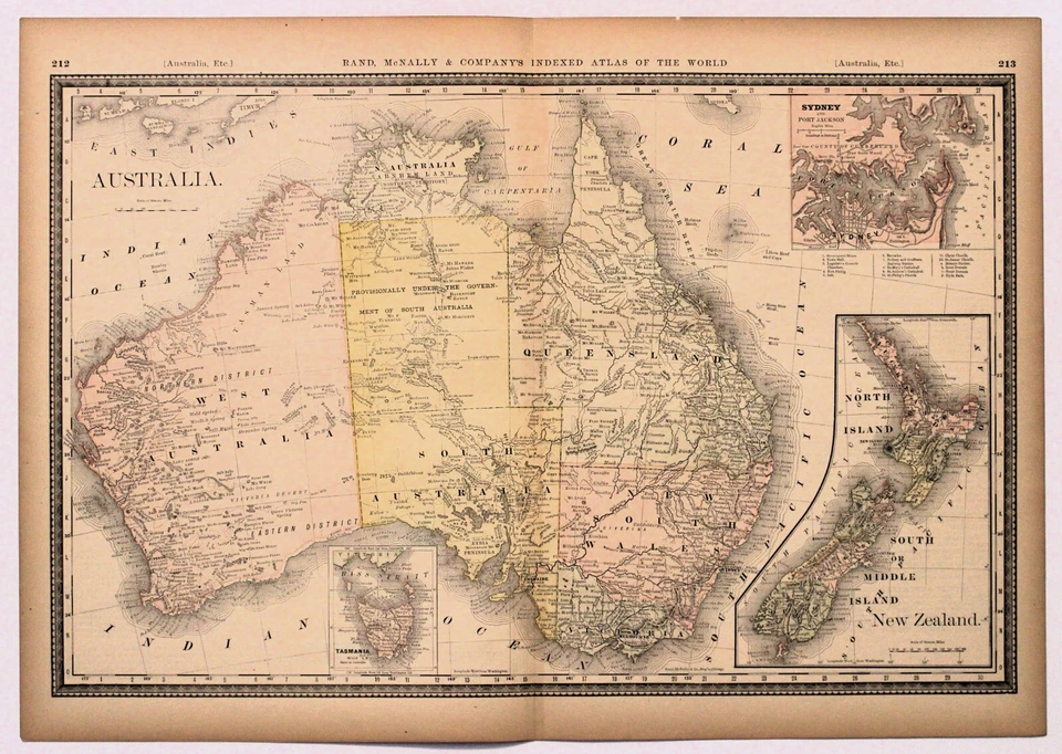 Mapa autêntico antigo "AUSTRÁLIA" 1883 - Imagem 1 de 1