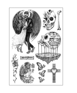 halloween Clear stamps skeleton skull card NEW Free Ship - Picture 1 of 1