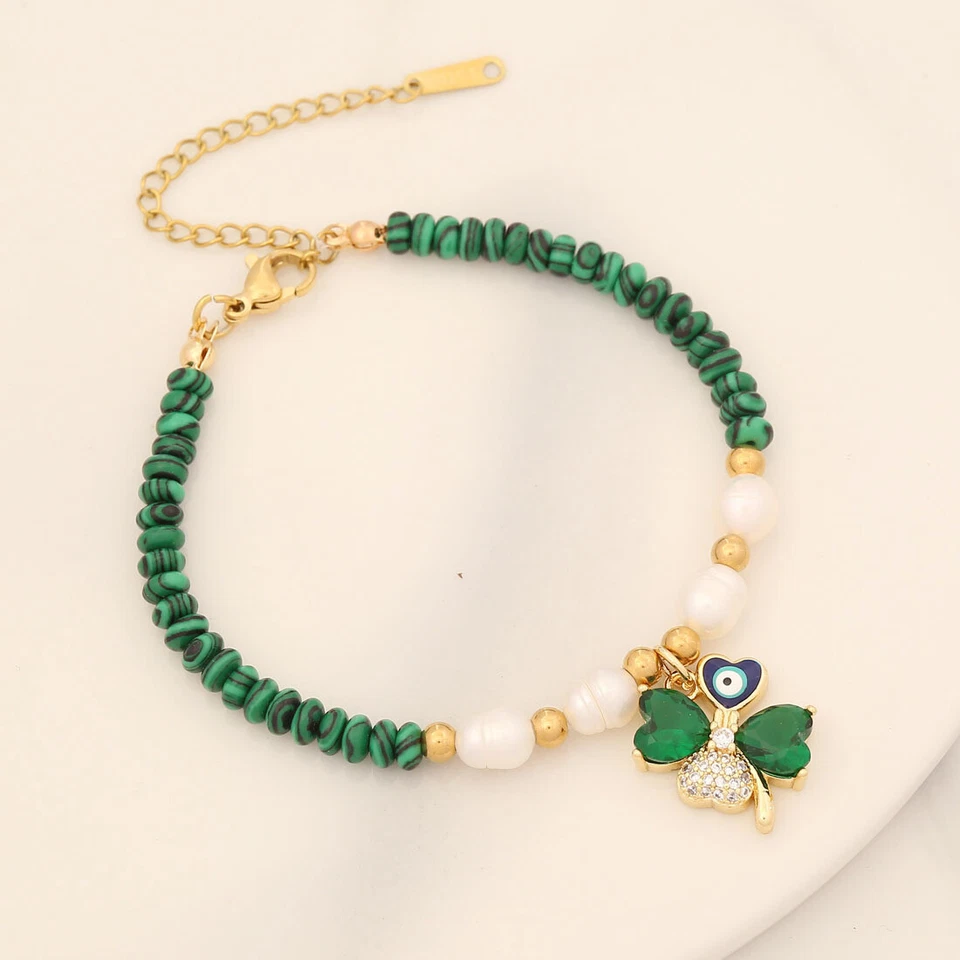 Conjunto de joyería colgante de perlas de circón de piedra natural Foto 1 de 4