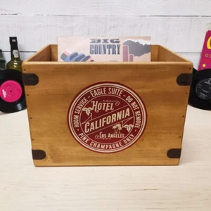 Hotel California Vinyl Box Large Album Crate 12" Handcrafted Record Storage - Picture 1 of 6