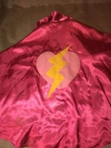 Gymboree Halloween Costume Hero Girls Cape Size XS 4-6 Pink Satin - Picture 1 of 6