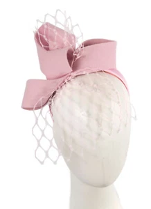 Pink racing fascinator headband with face veil by Max Alexander 100% AU Seller - Bild 1 von 5