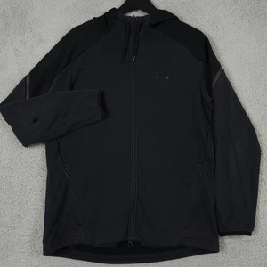 Oakley Hoodie Mens Medium Faded Black Full Zip Jacket Grunge Distressed Skater - Picture 1 of 19