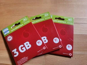 3x Vodafone Allnet Flat S 3 GB Mobil Prepaid Karte. Partnerkarten NEU - Bild 1 von 4