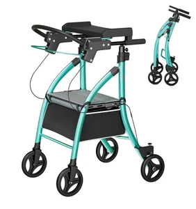Rollator Gehhilfen für-Senioren mit-Sitz, Indoor Outdoor Rollator mit Armlehnenauflage - Bild 1 von 11