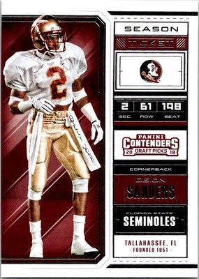 2018 Panini Contenders Draft Picks #30 Deion Sanders - Image 1 of 2
