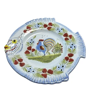 Quimper Henriot Bretagne Hahn 10 Zoll Fischteller/Platte Frankreich F360 - Bild 1 von 2