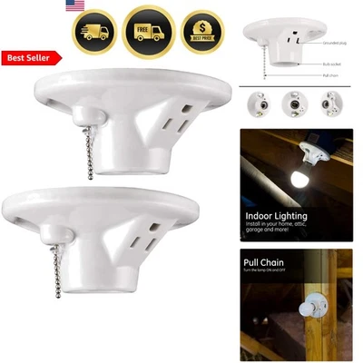 Фарфоровый лампочка с розеткой и выдвижной цепью упаковка 2 шт. внутреннее освещение земля... - Изображение 1 из 4