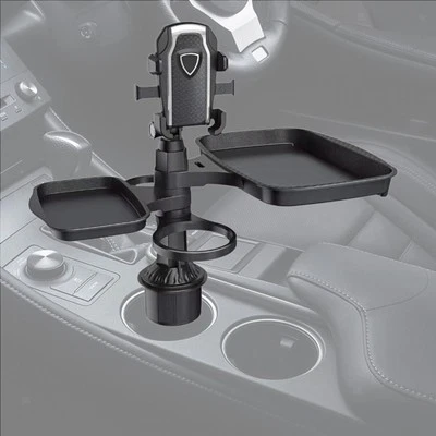 5 in 1 Car Cup Holder Phone Holder with Food Tray Detachable Tray 360° Rotating - image 1 of 4
