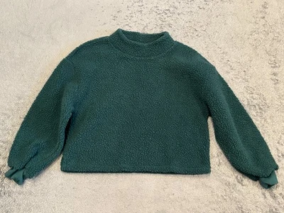 GAP Niños Sherpa Polar Suéter Niñas XL (12) Verde Pullover Cuello Simulado Recortado Foto 1 de 4