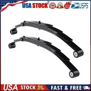2Pcs Trailer Leaf Spring 4 Leaf Double Eye 1750lbs Cap for 3500lbs Axle SW4B - Picture 1 of 10