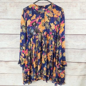 Free People Everything And More Dress Set Chiffon Ruffle Floral Mini Short Small - Picture 1 of 16