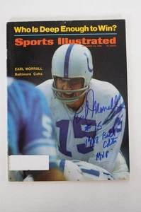 Earl Morrall No. 15 revistas Baltimore Colts autografiadas con certificado de autenticidad #R563 - Imagen 1 de 2