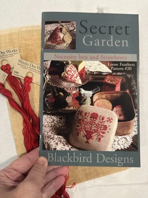 Blackbird Designs SECRET GARDEN Cross Stitch Kit With Pattern + Fabric + Thread - Image 1 of 4
