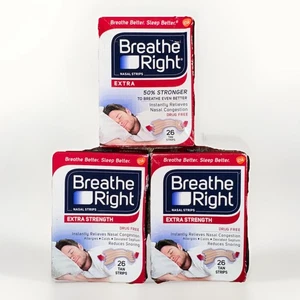 Breathe Right Extra Strength Tan Nasal Strips: 78 Total DMG Box (3) 26ct Boxes - Picture 1 of 3