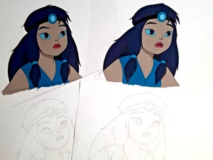 Seltene Lotus Laterne 1999 handbemalte Animation Cel, 3 Stück, Top Zustand - Bild 1 von 10