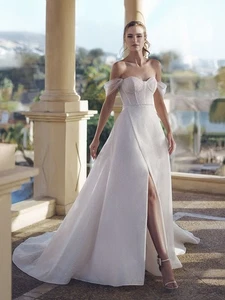 Enzoani Wedding Dress STARR Size 8 Beige/sand NEW!! - Picture 1 of 24