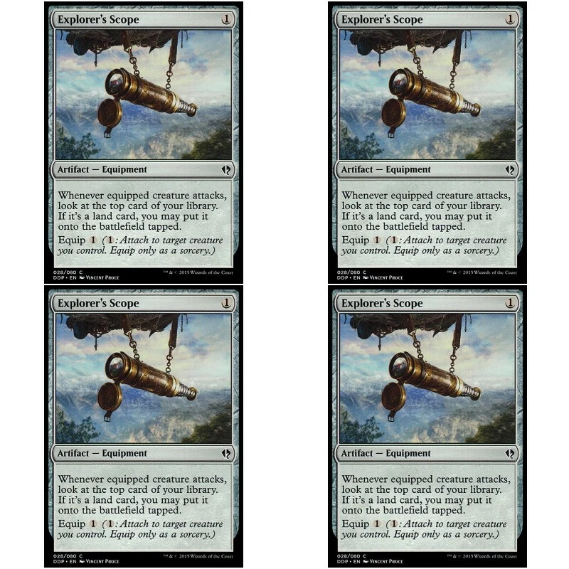 4 x EXPLORER'S SCOPE NM Zendikar vs Eldrazi MTG Grey - Artifact Com - Image 1 of 1
