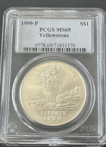 1999-P S$1 PCGS MS69 Yellowstone Cover