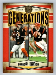 Joe Burrow Boomer Esiason 2022 Panini Legacy Generations NARANJA/125 #G1 Bengals - Imagen 1 de 2