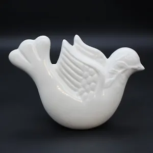 Vintage White Dove Bird Wall Pocket Vase Planter 1992 House of Lloyd PEACE - Picture 1 of 11