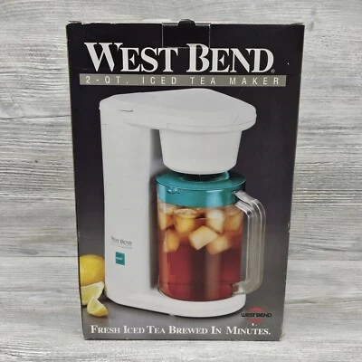 West Bend 2-QT Máquina de té helada eléctrica blanca modelo 6050 jarra de parada de goteo automática Foto 1 de 4