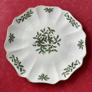 Lenox China - 12” Holiday Gourmet Platter - USA - Holly Christmas Gold - Picture 1 of 9