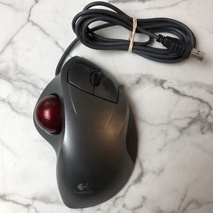 Logitech T-BB18 Trackman Wheel Marble Mouse USB Wired Trackball 2-Button Scroll - Picture 1 of 9
