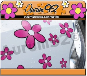 x 30 Pink Daisy Car Stickers - Foto 1 di 1