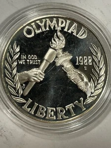 1988 S Los Angeles Olympiad Liberty Silver One Dollar Proof FREE SHIPPING! - Picture 1 of 2