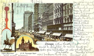 Rare. Private Mailing Card. 'Chicago.' Tri-Views. BKCSC Club. UDB. P9-13-02 - Picture 1 of 3