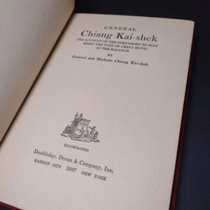 General Chiang Kai-Shek: The Account of the Fortnight in Sian -Hardcover -1937 - Picture 1 of 14