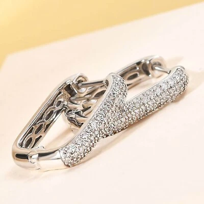 Orecchini a cerchio 2 ct taglio tondo creati in laboratorio con diamanti a fo... - Immagine 1 di 4