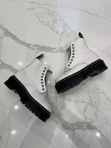 Dr MARTENS SINCLAIR Platform BOOTS Leather White Milled Nappa UK 4 EU 37 US 6 - Picture 1 of 18