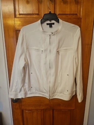 Chaqueta de algodón August de seda blanca para mujer talla 3X nueva sin etiquetas  Foto 1 de 4