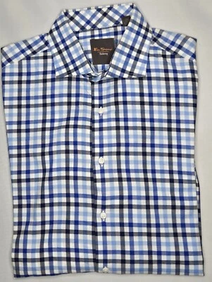 Camisa Para Hombres Ben Sherman Sastrería Manga Larga A Cuadros Abotonada Talla 16 1/2 32-33 Foto 1 de 2