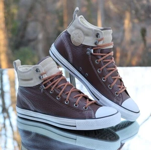 Converse CT All Star Hiker Hi Brown Leather Men’s Size 11 Custom 139820C - Picture 1 of 14